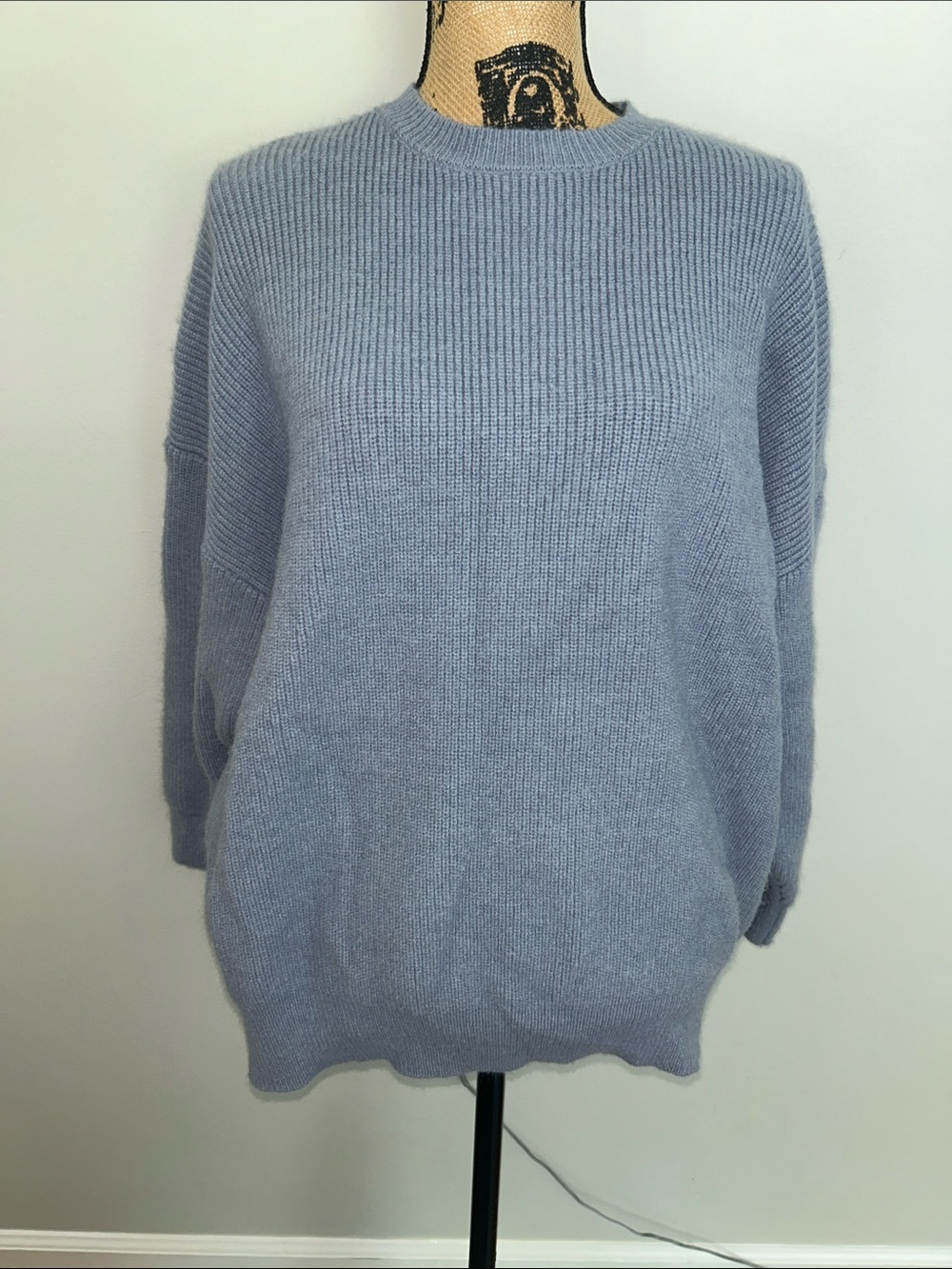 Relaxed Light Blue Crewneck Sweater for Women